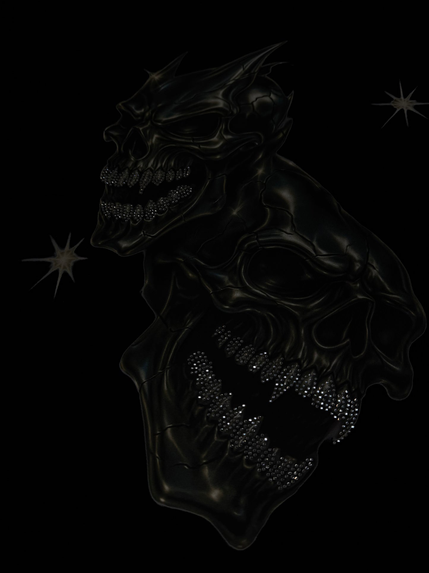 2 FACED RHINESTONE GRILLS LONG SLEEVE TOP