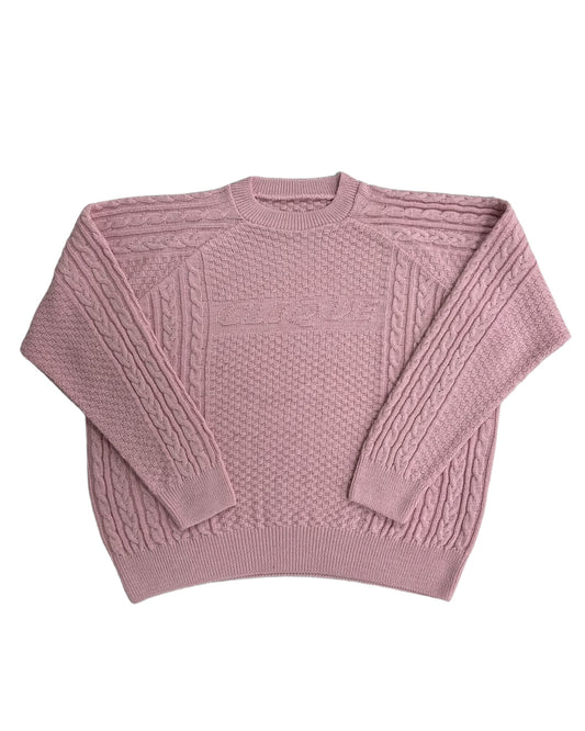 Cable Knit Sweater Pink