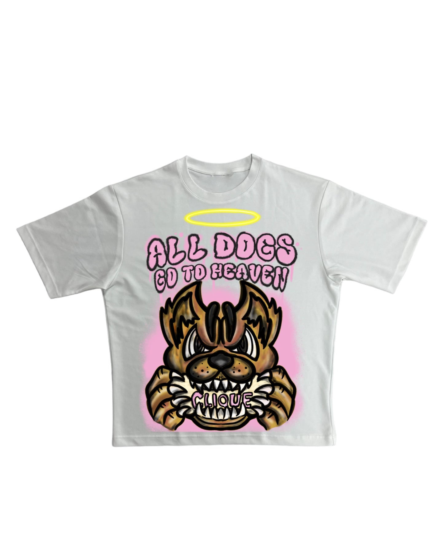 ALL DOGS GO TO HEAVEN TEE PINK